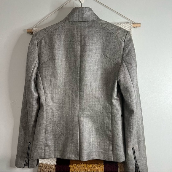 RAG & BONE Alpine Wool-Blend Blazer with Zip Pockets in Silver/Gray SZ 4 - Picture 4 of 10